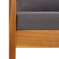 Градински комплект с възглавници, 5 части, акациево дърво масив