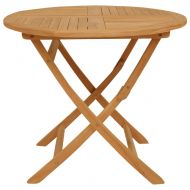 Градински трапезен комплект, 5 части, тиково дърво масив