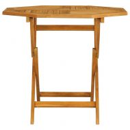 Градински трапезен комплект, 5 части, тиково дърво масив