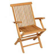 Градински трапезен комплект, 5 части, тиково дърво масив