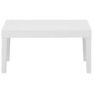 Градински лаундж комплект с възглавници 4 части пластмаса бял