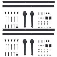 Механизми за плъзгаща врата, 2 бр, 200 см, стомана, черни