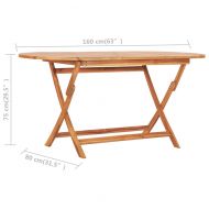 Градински трапезен комплект, сгъваем, 9 части, тик масив