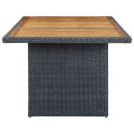 Градински комплект с възглавници, 7 части, полиратан, тъмносив