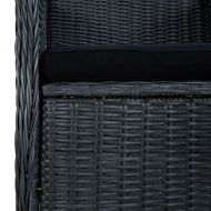 Градински лаундж комплект 3 части полиратан тъмносив