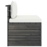 Градински мебели от палети 2 части с възглавници бор масив