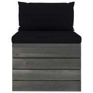 Градински мебели от палети 2 части с възглавници бор масив