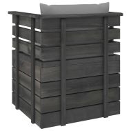 Градински фотьойл с възглавници, борова дървесина