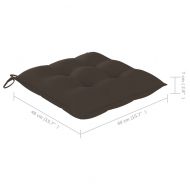 Градински столове с възглавници таупе 2 бр тиково дърво масив