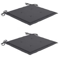 Градински столове с възглавници антрацит 2 бр тик масив