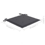 Градински столове с възглавници антрацит 3 бр тик масив