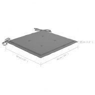 Градински столове със сиви възглавници 4 бр тиково дърво масив