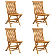 Градински столове с възглавници антрацит 4 бр тик масив