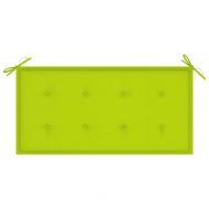 Градинска пейка с яркозелено шалте, 112 см, тик масив