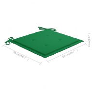 Люлеещ се стол със зелена възглавница, тиково дърво масив