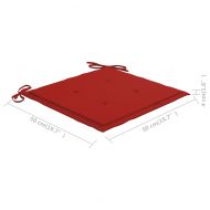 Люлеещ се стол с червена възглавница, тиково дърво масив