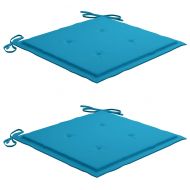 Градински столове, 2 бр, с възглавници, тиково дърво масив