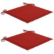 Градински столове, 2 бр, с възглавници, тиково дърво масив