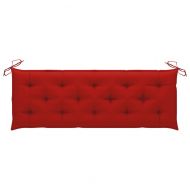 Стифираща градинска пейка с възглавница, 159 см, тик масив