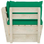 Градински палетен ъглов диван с възглавници, импрегниран смърч