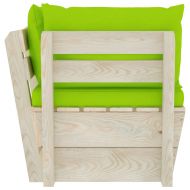 Градински палетен ъглов диван с възглавници, импрегниран смърч