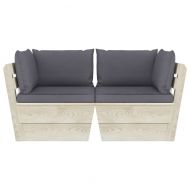 Градински 2-местен палетен диван възглавници импрегниран смърч