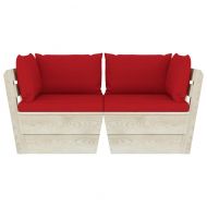 Градински 2-местен палетен диван възглавници импрегниран смърч