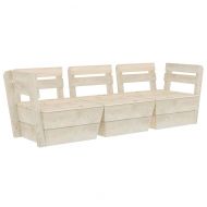 Градински 3-местен палетен диван, импрегниран смърч