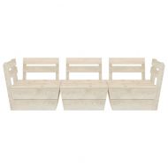 Градински 3-местен палетен диван, импрегниран смърч