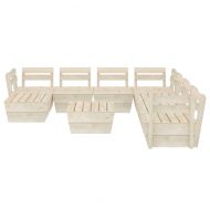 Градински лаундж комплект от палети 9 части импрегниран смърч