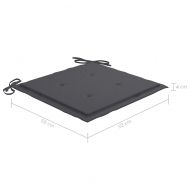 Градински трапезни столове, 3 бр, с възглавници, акация масив