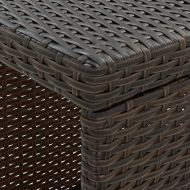 Градински бар комплект с възглавници, 5 части, полиратан, кафяв