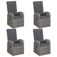 Градински трапезен комплект, 5 части, сив