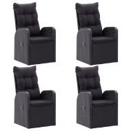 Градински трапезен комплект, 5 части, черен