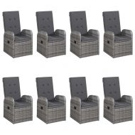 Градински трапезен комплект, 9 части, сив