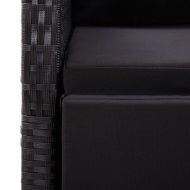 Градински трапезен комплект, 7 части, черен