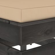 Секционен среден диван с възглавници, сиво импрегнирано дърво