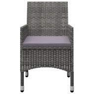 Градински трапезен комплект, 3 части, сив