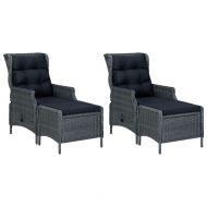 Градински трапезен комплект, 5 части, тъмносив