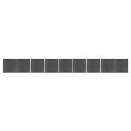 Ограден панел, WPC, 1564x186 см, черен