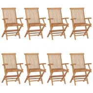Градински столове, 8 бр, тиково дърво масив