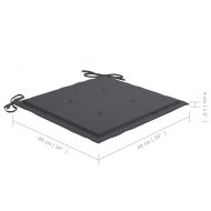 Градински столове с възглавници антрацит 8 бр тик масив