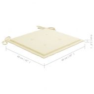 Градински столове с кремави възглавници 8 бр тик масив