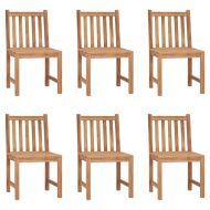 Градински столове, 6 бр, тиково дърво масив