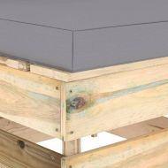 Секционен ъглов диван с възглавници, зелено импрегнирано дърво