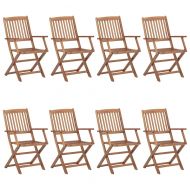 Сгъваеми градински столове, 8 бр, акация масив