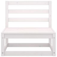 Градински лаундж комплект, 4 части, бял, бор масив