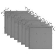 Градински столове с възглавници, 8 бр, акация масив, сиви