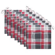 Градински столове с възглавници, 8 бр, акация масив, сиви