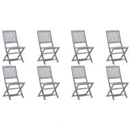 Сгъваеми градински столове, 8 бр, акация масив